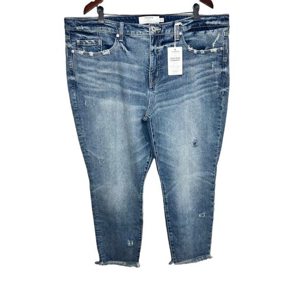 Torrid High Rise Straight Distressed Jeans Size 20 NWT - Picture 3 of 16